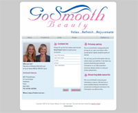 Go Smooth Beauty website screenshot Go Smooth Beauty website screenshot